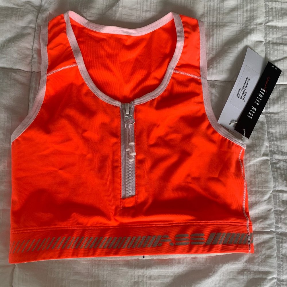 Adam Selman Zip-Front Crop Top